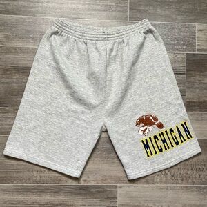 Vintage Michigan Wolverine Sweat Shorts Gray